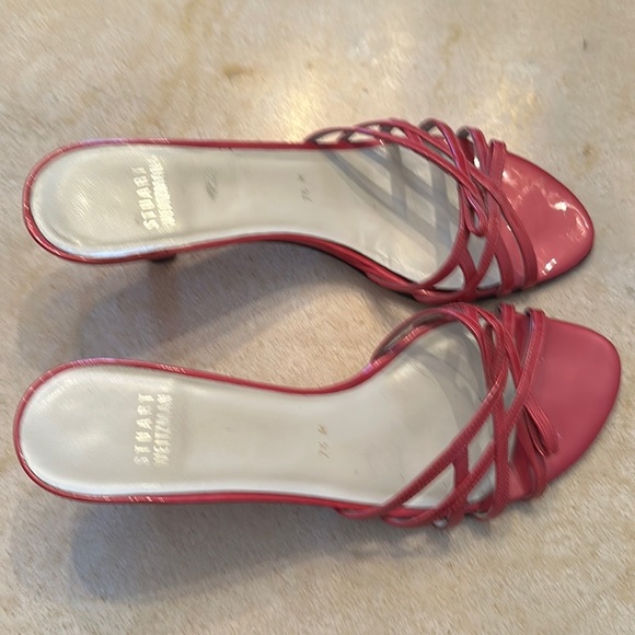 Stuart Weitzman sandals in Fuchsia Patent Leather. Size 7 1/2 M. Barbie ❤️ - Picture 3 of 9